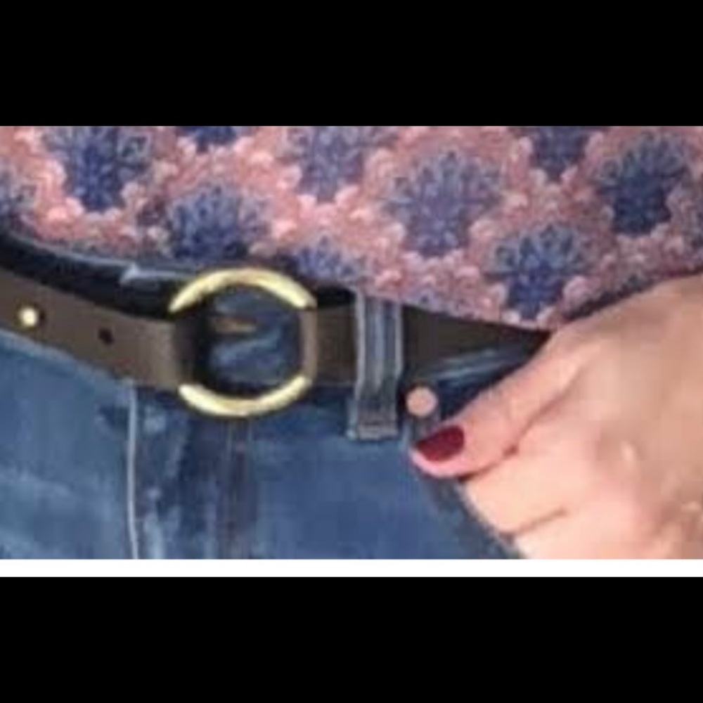 CAbi brown leather ring belt XL never worn